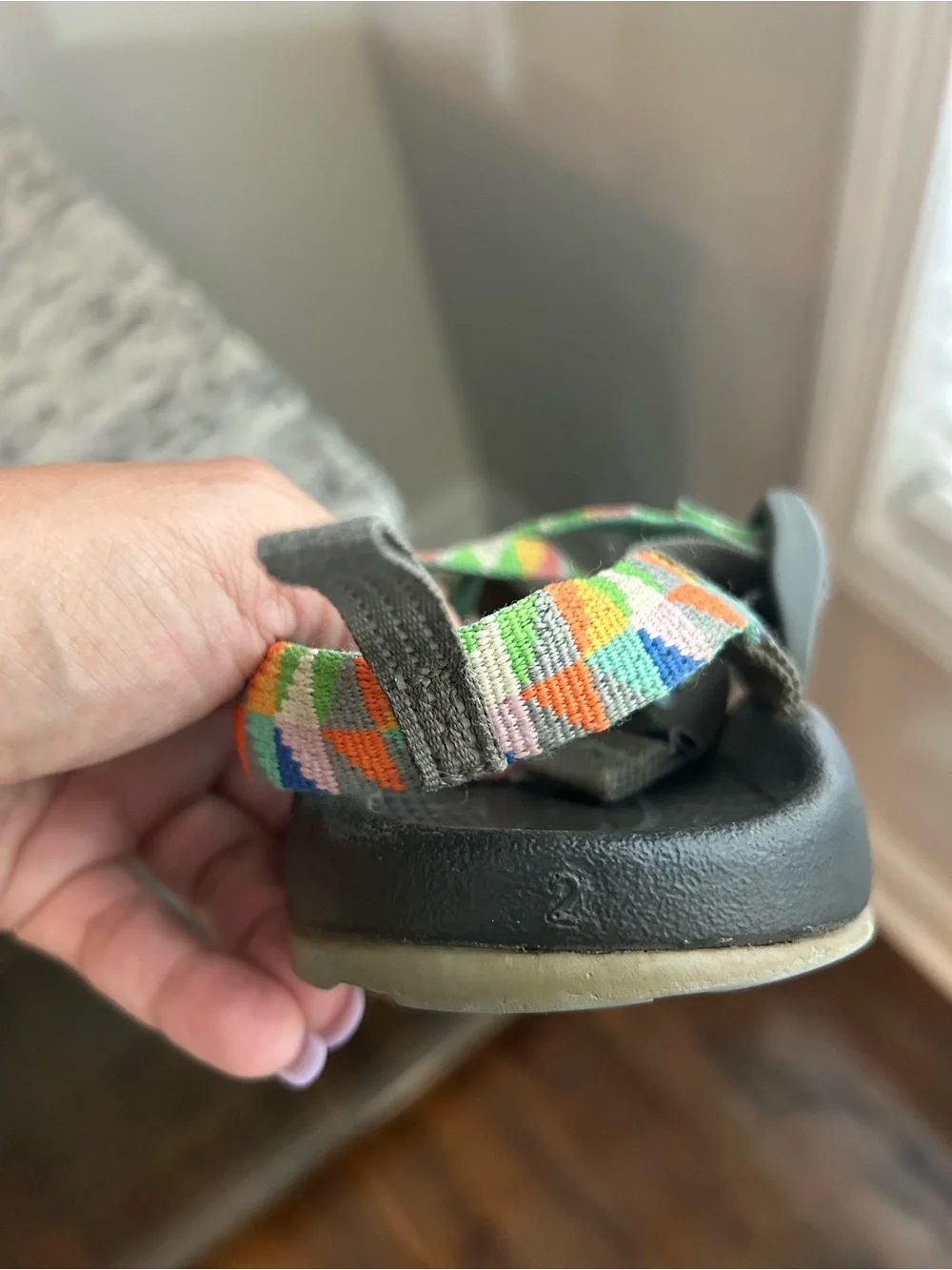 Chaco Kids' Teal Orange Patterned Strappy Sandal